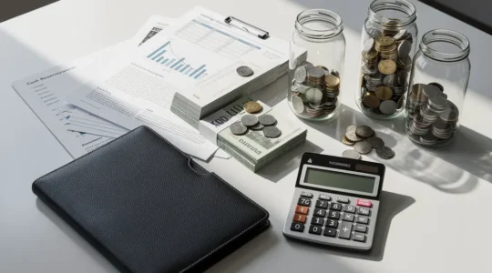 Business cash reserves and financial planning with money management tools