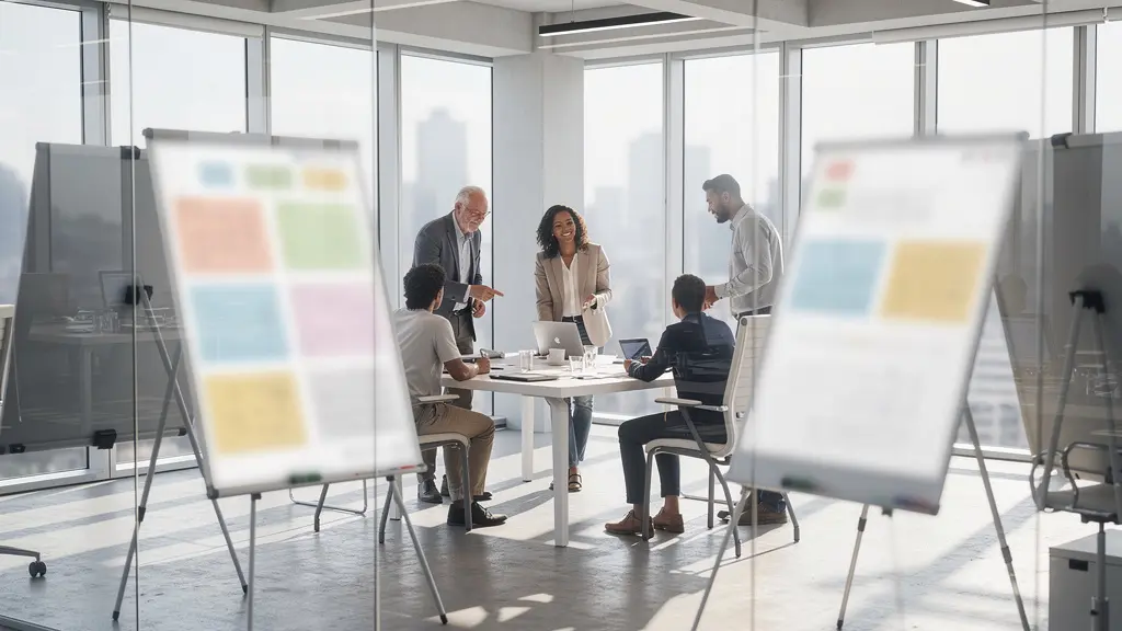 Strategic business transformation visualization showing directional change and adaptive growth paths