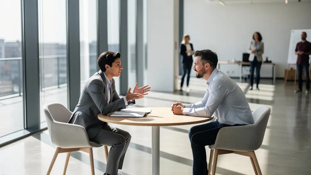 Employees engaged in a customer service role-play training exercise