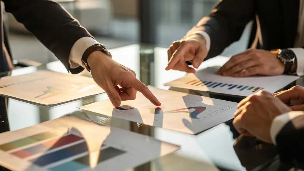 Business executive reviewing development agreement timeline documents