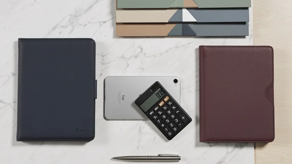 Professional workspace showing organized franchise loan documentation materials