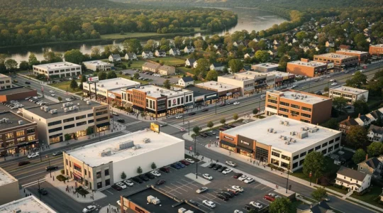 Strategic franchise territory map with demographic data overlays and market analysis indicators