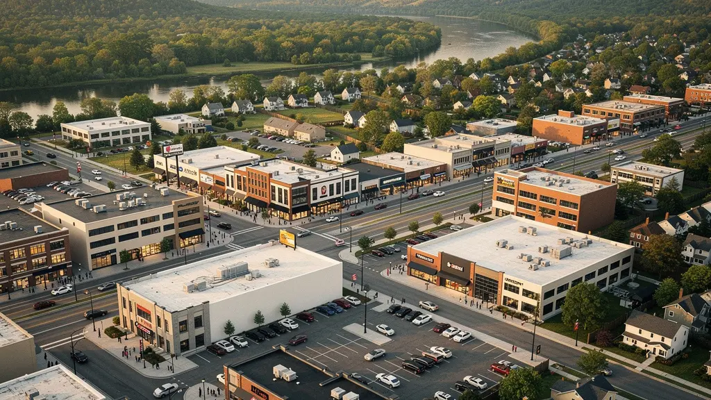 Strategic franchise territory map with demographic data overlays and market analysis indicators