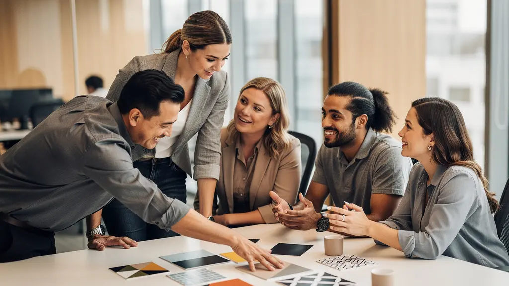 Franchisees discussing cooperative purchasing strategies in modern conference room