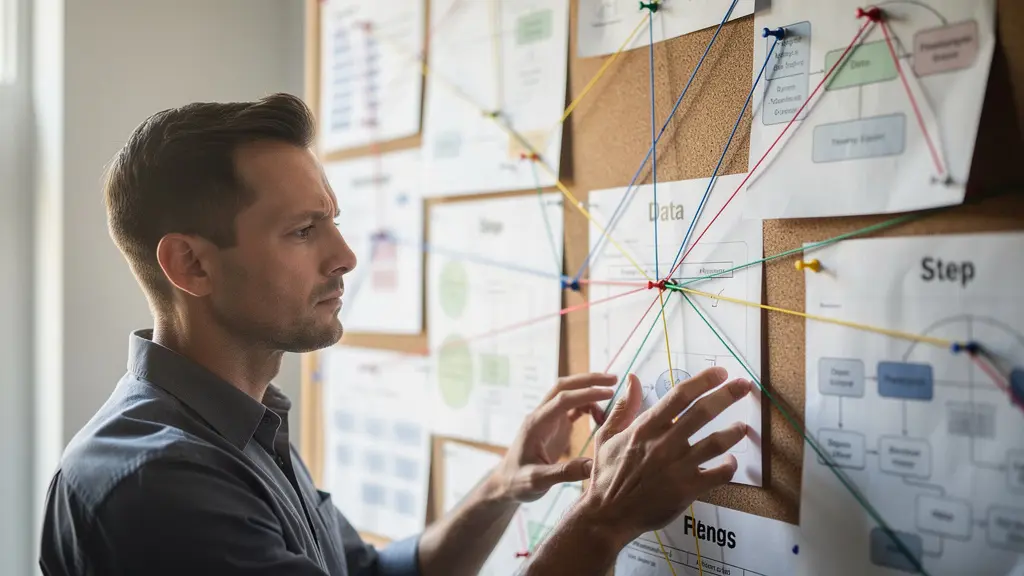 Visual metaphor comparing systems architect approach to master craftsman approach in business management