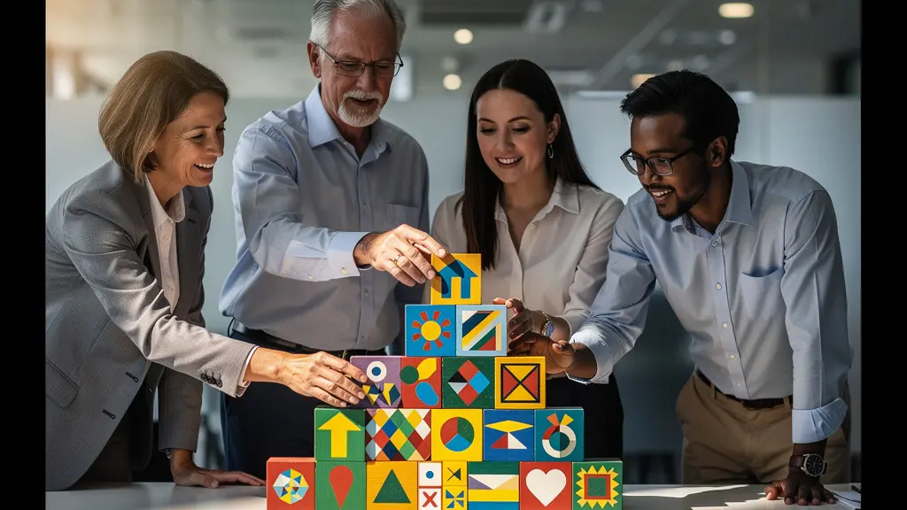 Business team celebrating achievement milestone together